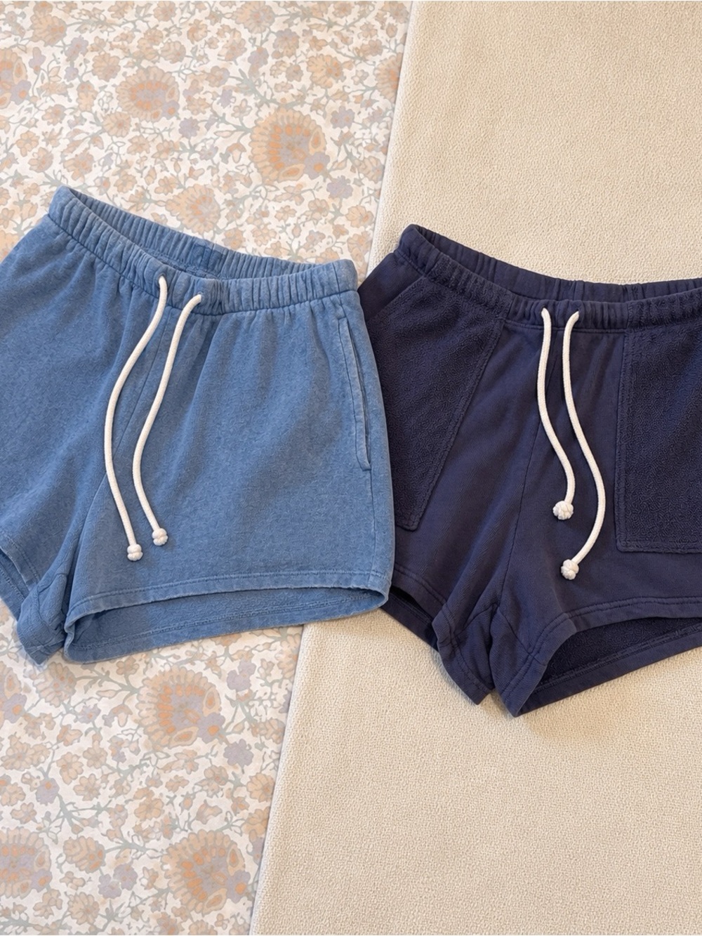 Cat & Jack Women's Drawstring Athletic Shorts - Light Blue & Navy